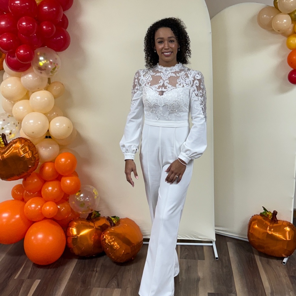 Azazie Cici bridal jumpsuit.